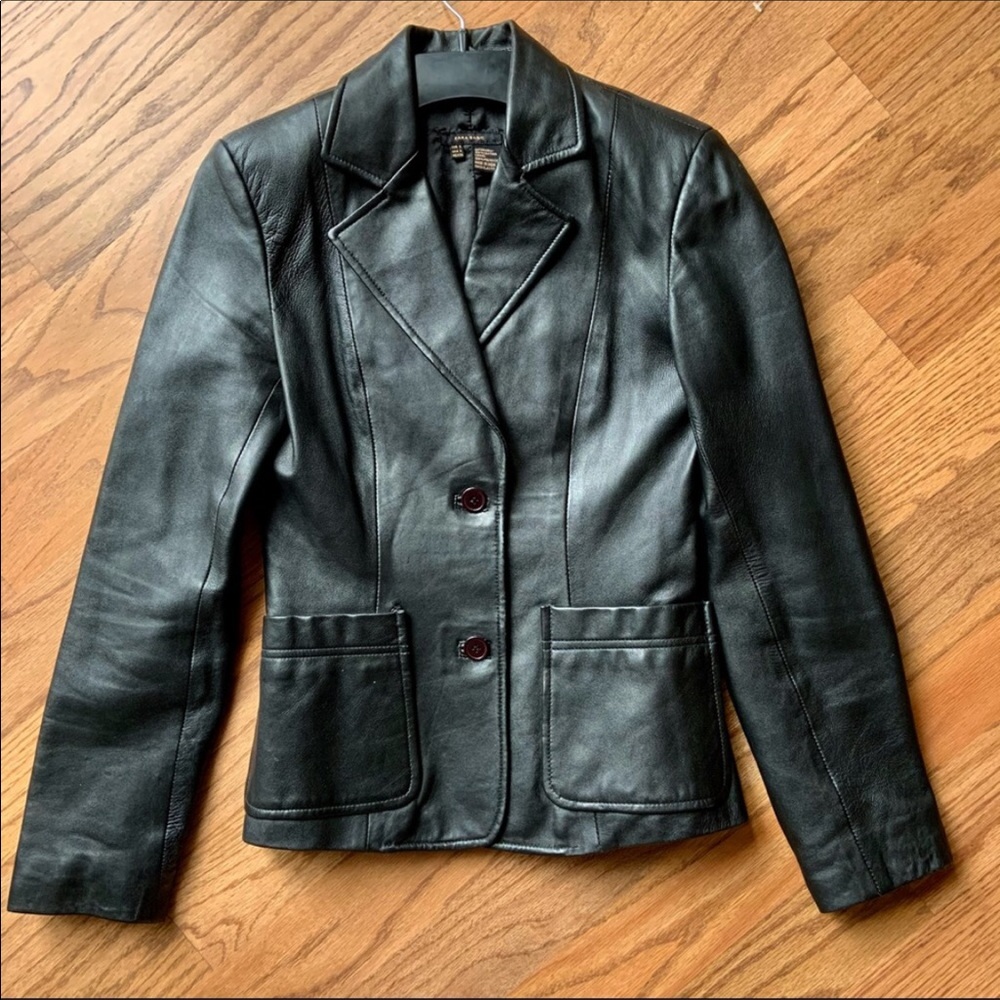 ZARA BASIC 100% LEATHER JACKET